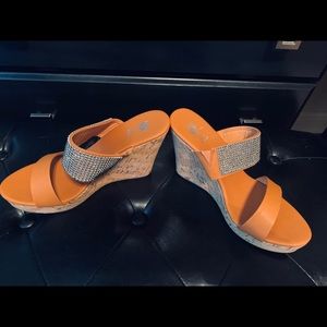 GC Shoes Rhinestone Slide Wedge Sandal - NWOT